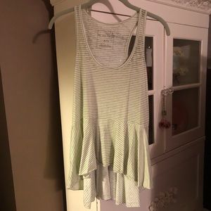 We the free..high-low tank..green and white stripe